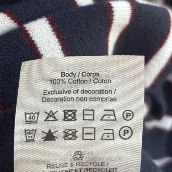 Jack & Jones Men’s Navy White Red Striped Jorsteve Knit Crewneck Sweater Size Lg - Picture 5 of 10